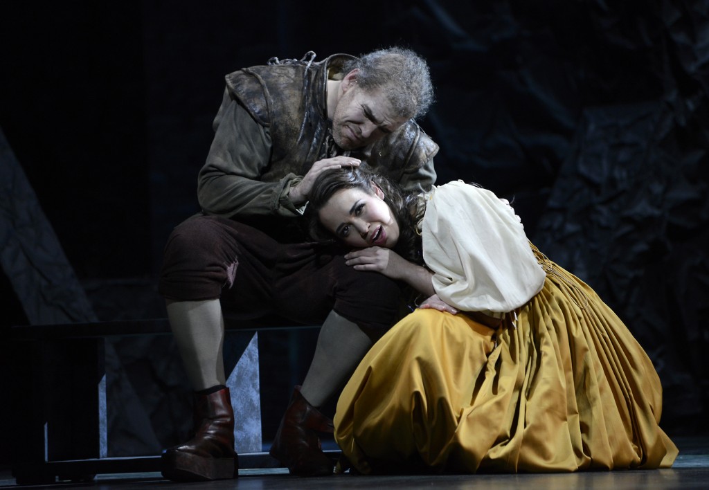 Michael Mayes as Rigoletto and Nadine Sierra as Gilda; Photo by Eric Antoniou for Boston Lyric Opera