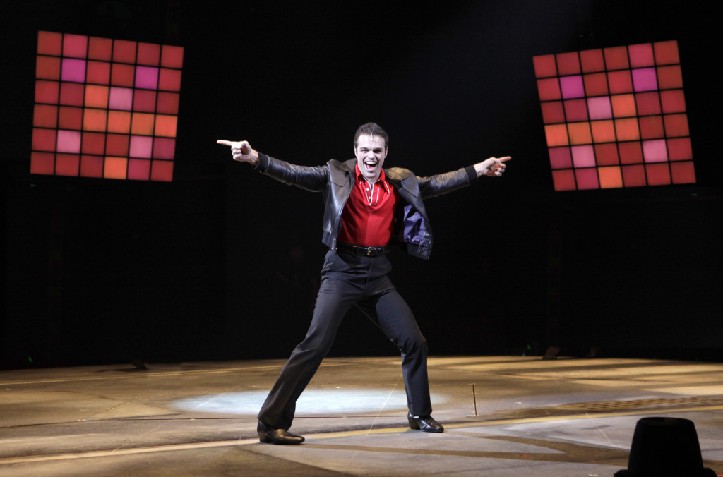Sam Wolf as Tony Manero in SATURDAY NIGHT FEVER The Musical playing at North Shore Music Theatre August 11 - 23, 2015. Photo © Paul Lyden  
