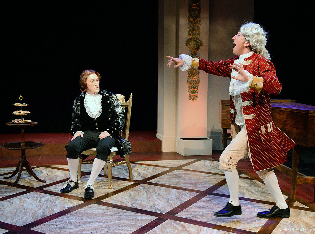 Moonbox Productions - AMADEUS (L-R) Matthew Zahnzinger - "Antonio Salieri", Cody Sloan - "Amadeus Mozart" Photographer: Earl Christie